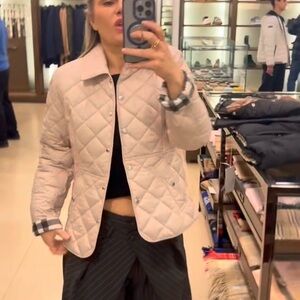 Burberry Women's Quilted Jacket - Navy- Black- Cream- Tan- Pink